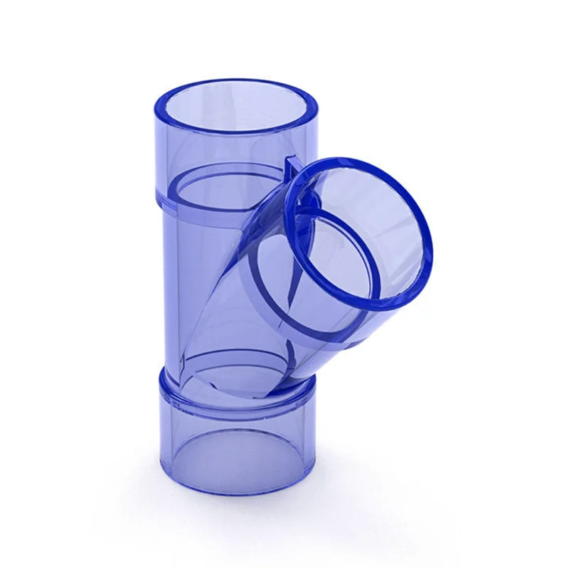 I.D 50 ~ 110 mm transparenter UPVC-Rohr-T-Anschluss, Gartenbewässerungswasserrohr, geneigte Drei-Wege-Verbindung, Adapter für Aquarien – Detail 5