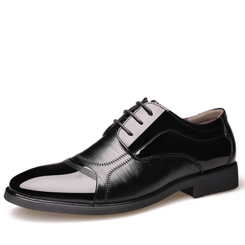 

Men Fashion Oxford Business Men Shoes PU Leather Quality Soft Dress Shoes Breathable Men's Flats Office Shoes