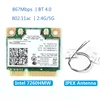 Wireless 7260HMW Mini PCI-E Card For Intel AC 7260 Dual Band 867Mbps 802.11ac 2.4G/5G Bluetooth 4.0 + 2x U.FL IPEX Antenna ► Photo 1/6