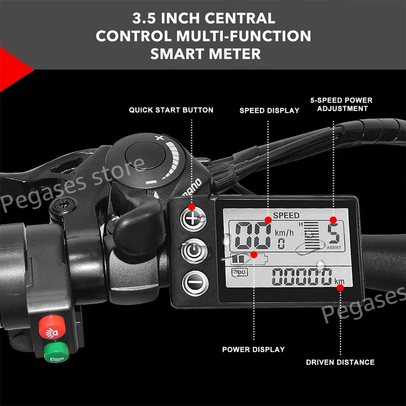 26 Inch Electric Bike 1000W Motor Fat Tire Mens Snow Beach Ebike 48V 13AH Lithium-ion Battery Adult Snowbike Electric Bicycle