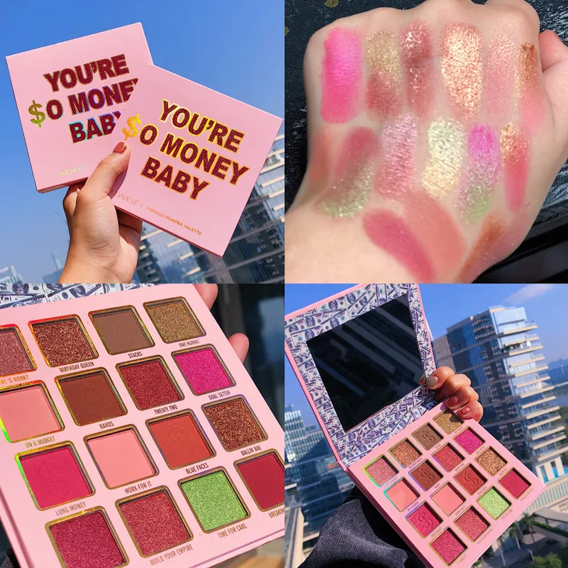 

Summer Colorful 16 Color Eyeshadow Palette Shimmer Matte Glitter Pigmented Eye Shadow Pallete Metallic Makeup Palette Cosmetic