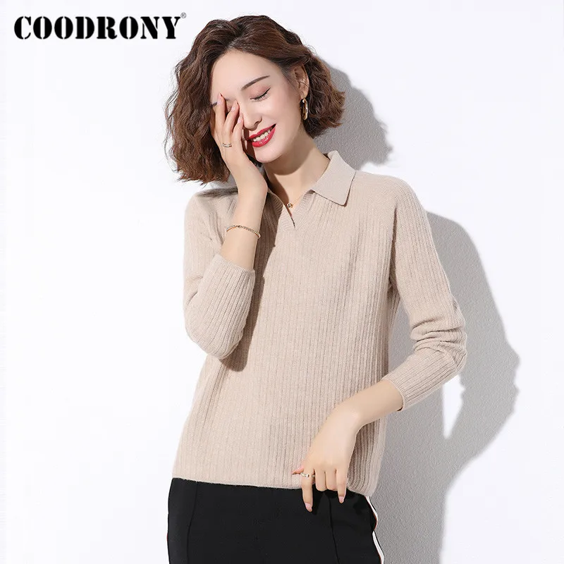COODRONY Brand Link Shoulder Sleeve Pullover Slim Sweaters Female 2020 Autumn Winter Casual Knitwear Wool Jumpers Women W1078