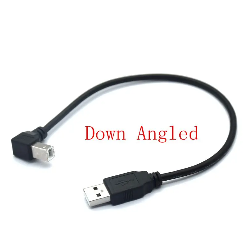 5FT 30cm 50cm 1m 1.5m 90 Degree Left Up Down Right Angle USB 2.0 Printer Cable Type A Male To Type B Male Foil Braided Inside usb printer cable