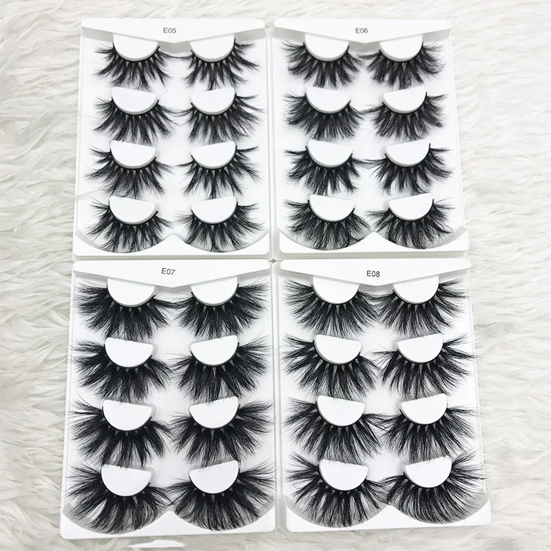 MIKIWI 4pairs/pack 25mm E07 natural false eyelashes 3D real mink fluffy length lash extention Criss-cross dramatic volume lashes MIKIWI 4pairs/pack 25mm E07 natural false eyelashes 3D real mink fluffy length lash extention Criss-cross dramatic volume lashes