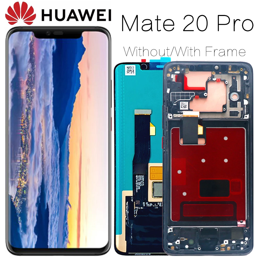 Goedkoop Originele 6.39 Display Met Frame Vingerafdruk Vervanging Voor Huawei Mate 20 Pro Lcd Touch Screen LYA L29 Digitizer Vergadering