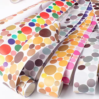 

Cute Washi Tape Decorative Adhesive Stickers Solid Color Round Masking Tape For Diary Scrapbooking DIY Photo Stationery Tape 3M
