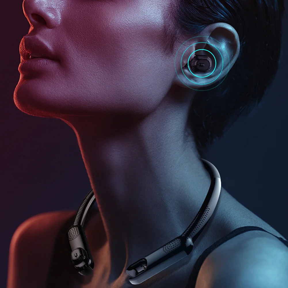Мини Спортивные Bluetooth 5,0 Висячие шеи наушники гарнитура наушники HiFi Беспроводные наушники с шумоподавлением игровая гарнитура