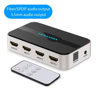 

Vention 4K HDMI Switcher 3 In 1 Out HDMI Splitter With Audio Output For PS4 TV Xbox PS3 Laptop HDMI Switch Adapter Converter