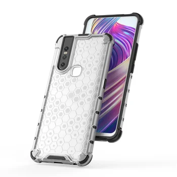 

30pcs/lot 2 in 1 Transparent Shell Heavy Duty Rugged Shockproof Hard Case For Vivo V15