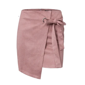 

Women Sexy Suede Pencil Skirt Spring New Fashion High Waist Mini Skirt Summer Split Bodycon Short skirts faldas saia jupe femme