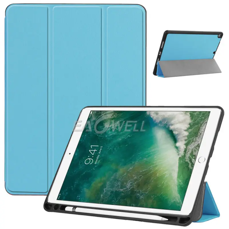 Кожаный флип-чехол-подставка для Apple iPad Air 3 10,5 iPad Pro 10,5 чехол для планшета Автоматический Режим сна смарт-чехол - Цвет: Light Blue