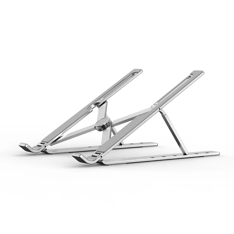 Silver Регулируемая подставка для ноутбука, складная подставка для ноутбука, держатель для Macbook, Портативная подставка для ноутбука из алюминиевого сплава, охлаждающий кронштейн для компьютера - Цвет: Silver
