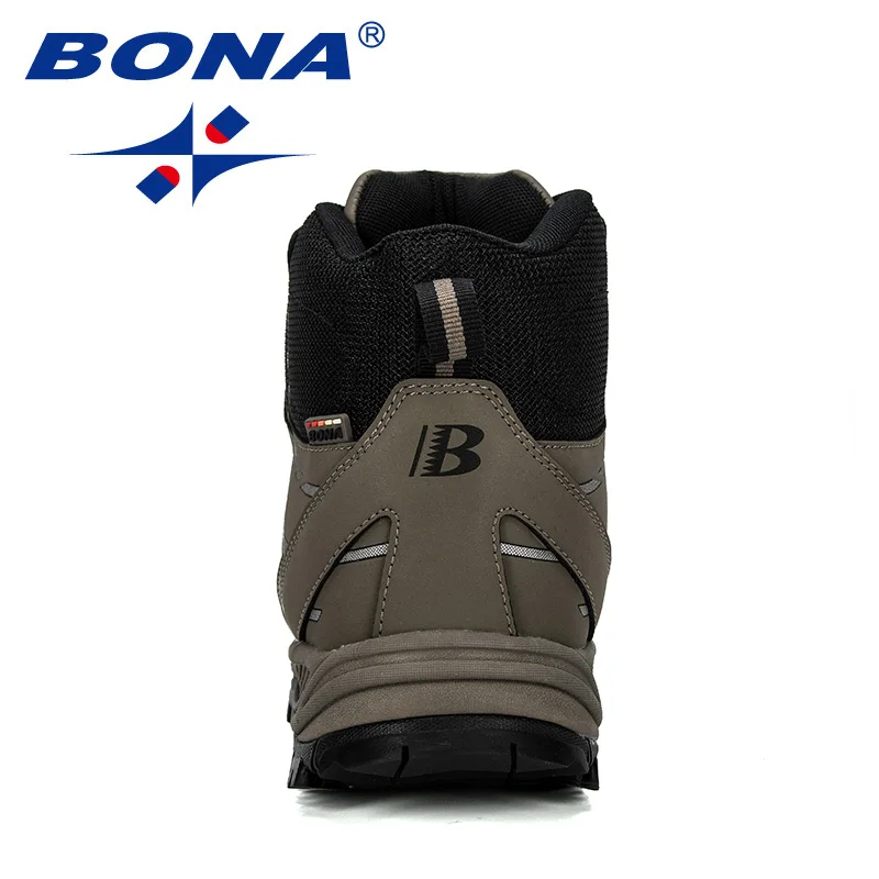 BONA/осенне-зимние походные ботинки из яловичного спилка; Плюшевые треккинговые ботинки для альпинизма; уличные спортивные зимние ботинки; кроссовки