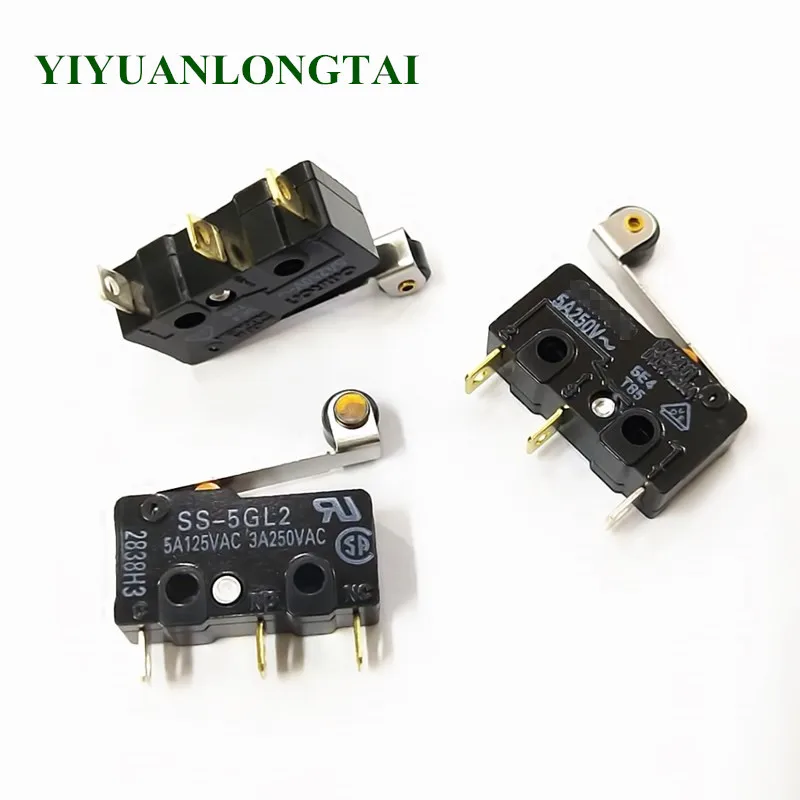 

2PCS Microswitch Small stroke limit switch 3-pin SS-5 GL2 handle roller5A/125VAC 3A/250VAC