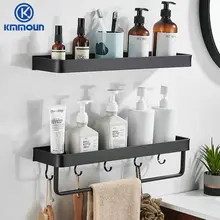 Czarny/biały półka łazienkowa uchwyt na szampon uchwyt kuchenny do przechowywania wyposażenie łazienkowe przestrzeń aluminiowa prysznic akcesoria