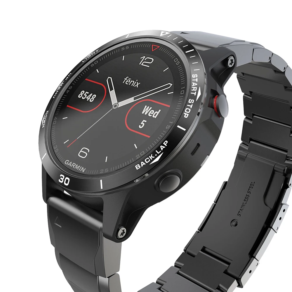 Stainless Steel Watch Bezel Styling - Garmin Fenix 7X Bezel Ring Anti Scratch Collision Protection Bezel Loop Blauw Stainless Steel Watch Bezel Styling - Garmin Fenix 7X Bezel Ring Anti Scratch Collision Protection Bezel Loop Blauw