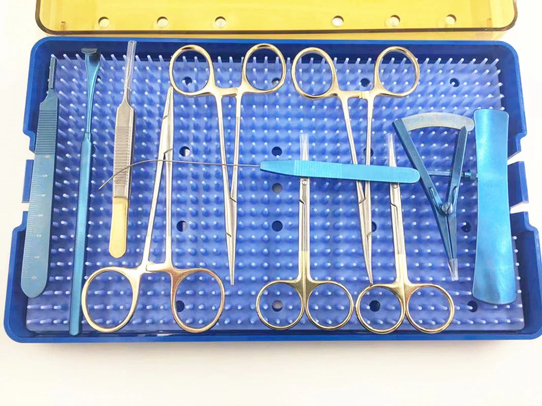 Double Eyelid Surgery Set Scissors Needle Holder Hemostatic Forceps