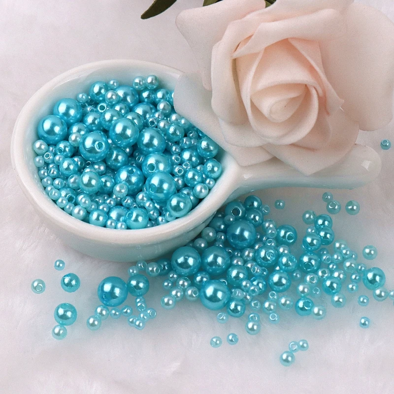 150-200Pcs Colorful ABS Imitation Pearls Mix 3-8mm Round Beads With Holes DIY Bracelet Charms Necklace Beads For Jewelry Making