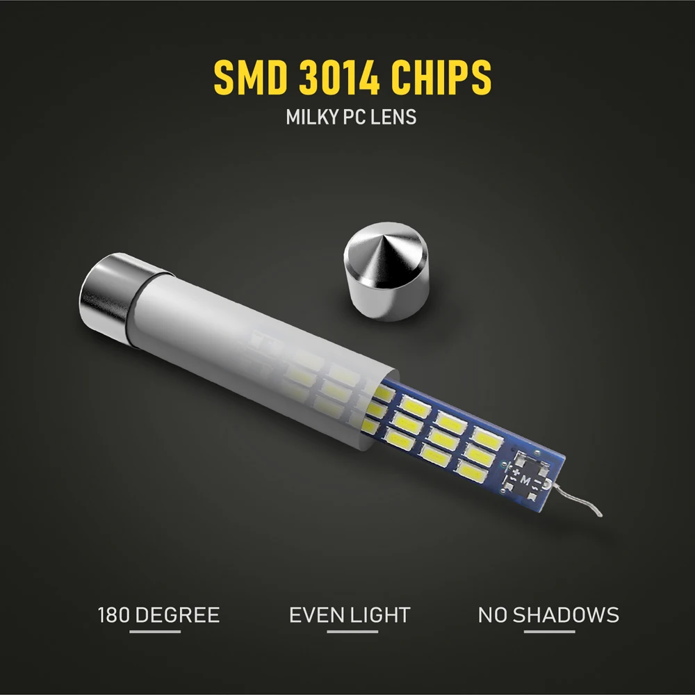 Route101 4x C5W C10W 31mm 36mm 39mm 42mm Festoon 12V ڵ ȭƮ  ȭƮ LED  ڵ ׸ õ  Ʈ 