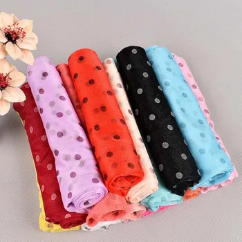 

Multicolored Woman Scarf Muslim Headscarf Chiffon Wave Point Plaid Bufanda Mujer Hijab Scarf Scarves Fashion Long Silk Scarf
