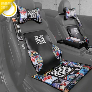 

DC Superman Batman Justice League Neck Pillow Tissue Box Seat Cover Lumbar Support Seat Belts Cover Neck Rest