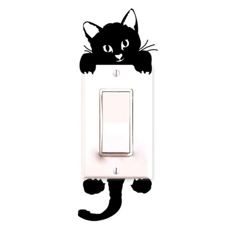 

Cartoon Animals Wall Decals Lovely Cat Light Switch Phone Wall Stickers DIY Home Decoration PVC Mural Art Kitchen for Kids Rooms