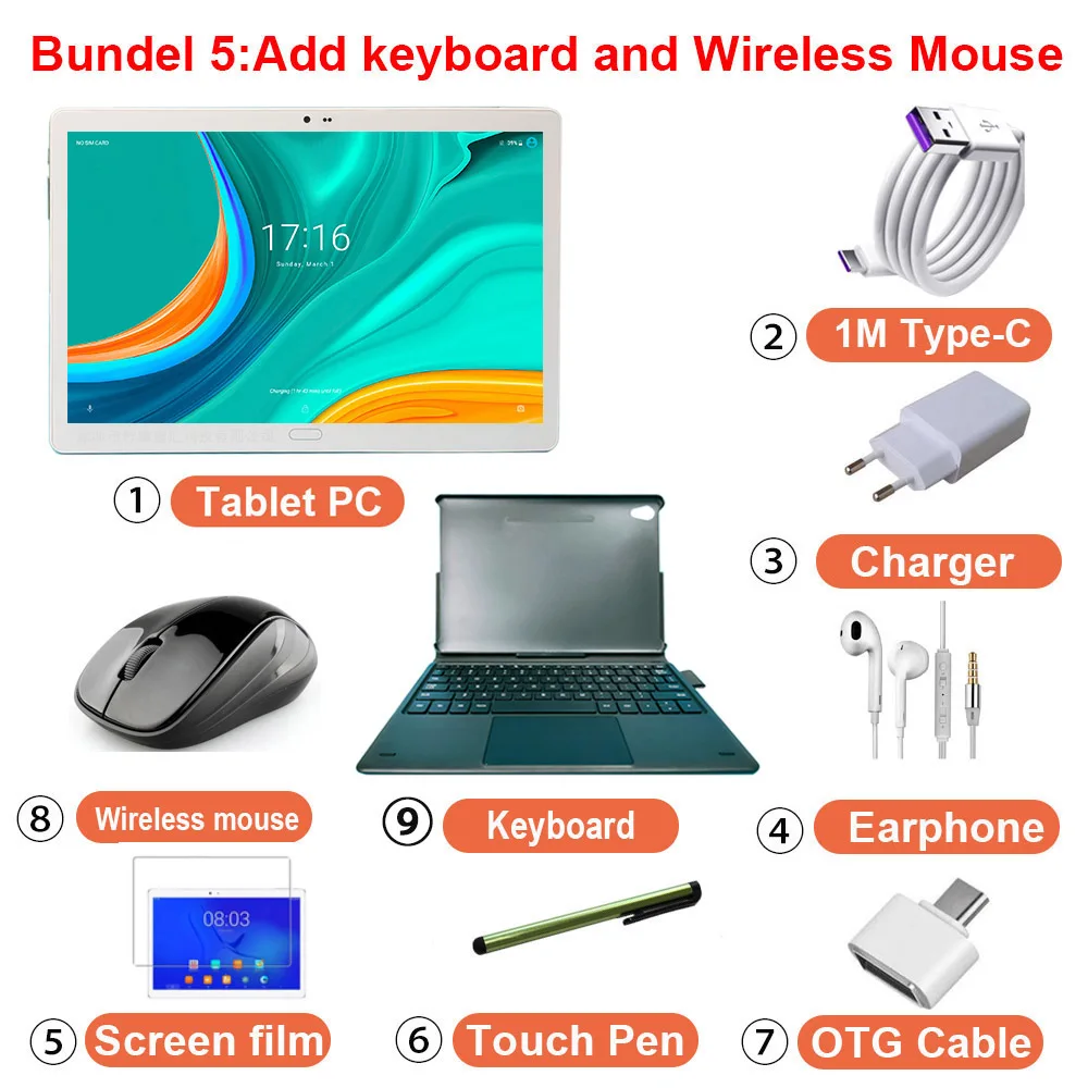 2 IN 1 Tablet With Keyboard Graphic Tablet With GPS Navigation 10.5 Inch Android 4G Tablet Type c 10 Cores 13MP MT6797 Deca Core 