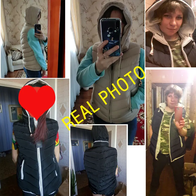 Lusumily размера плюс 4xl зимний утепленный жилет женский съемный хлопковый на молнии