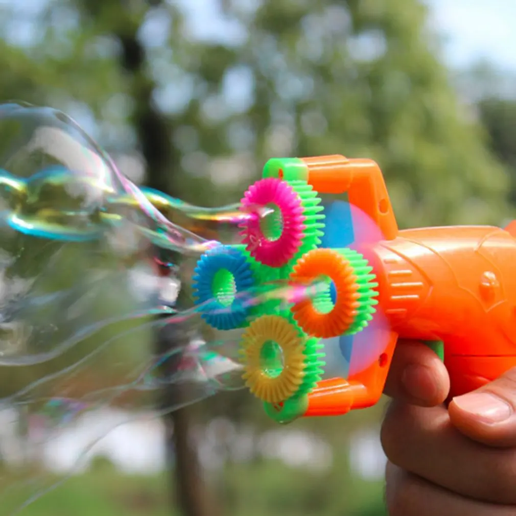 

portable Electric Soap Bubble Gun power Automatic Bubble Water blowing machine kids holiday water gun toy