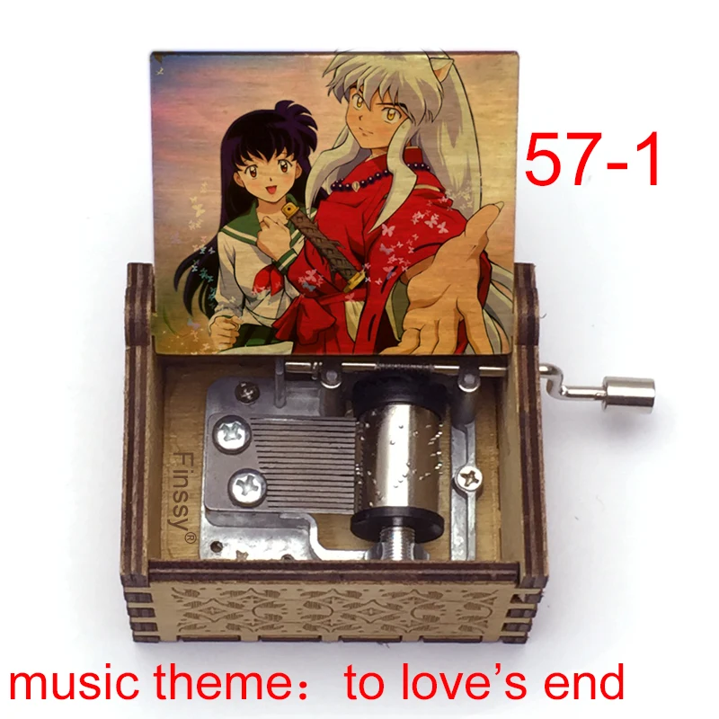 Hand Wooden Anime Inuyasha Music Box Music Theme To Love's End Kagome Kikyo Box Anime Fans Kids Students Birthday Gift
