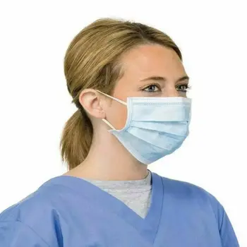 

3-Layer Safety Anti Saliva Masks Anti Dust Anti Virus Breathable Earloop Mouth Face Mask, Comfortable Sanitary Blue Mask