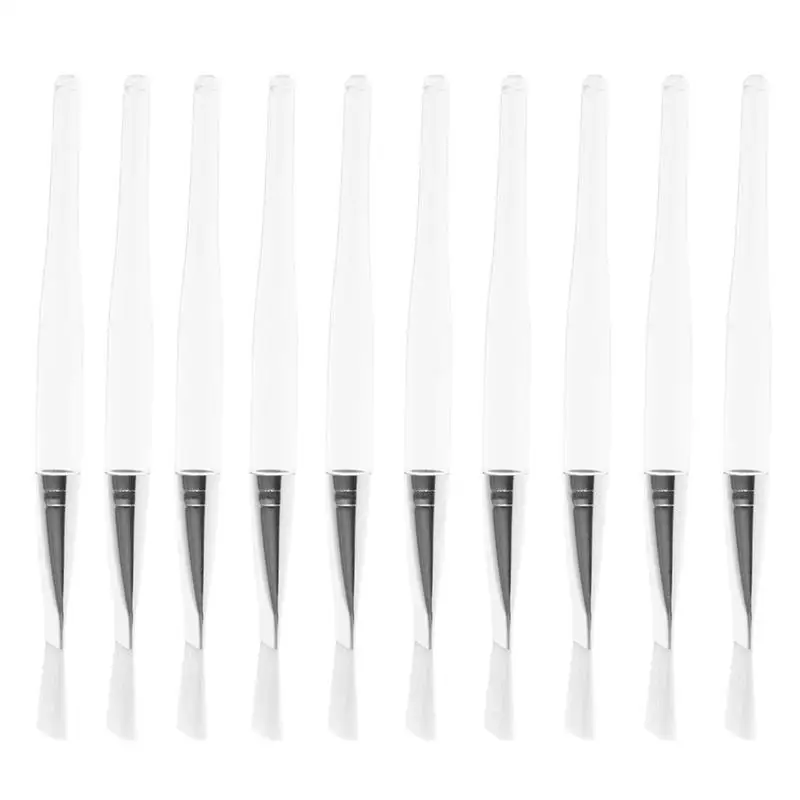 

10pcs Facial Mask Brushes Transparent Crystal Rod Soft Synthetic Face Applicator Brush for Face Mask Application or DIY Mask