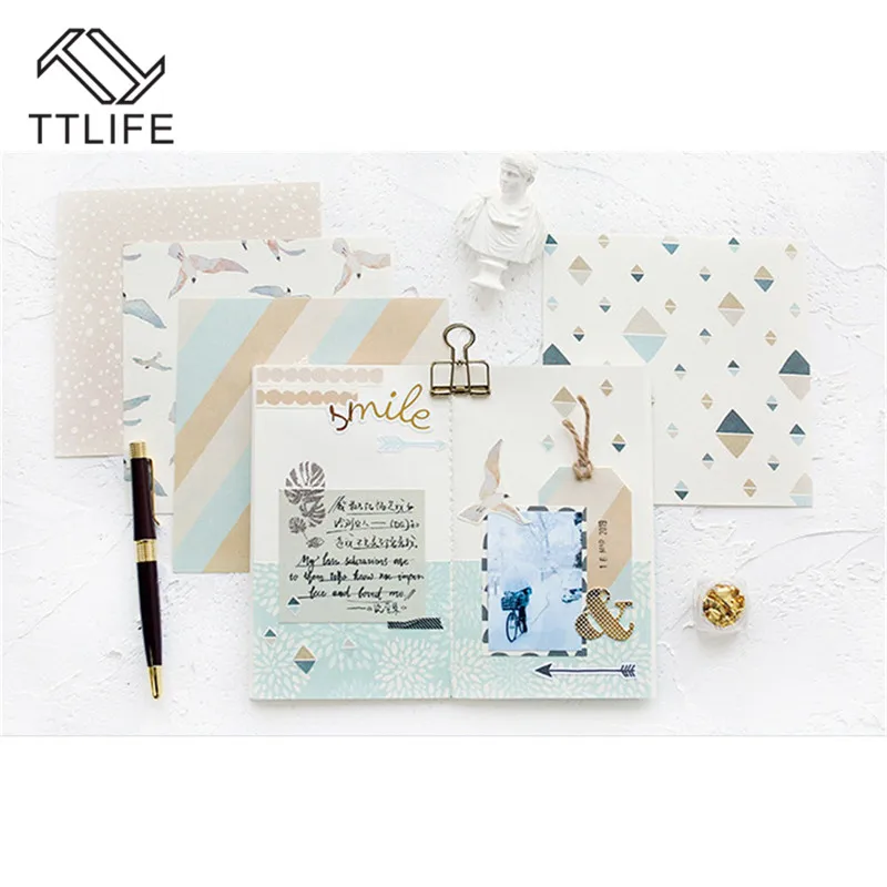 TTLIFE 16 листов DIY оригами художественный фон бумажный блокнот счет Буклет 6 дюймов ручной коллаж украшение ручные наклейки