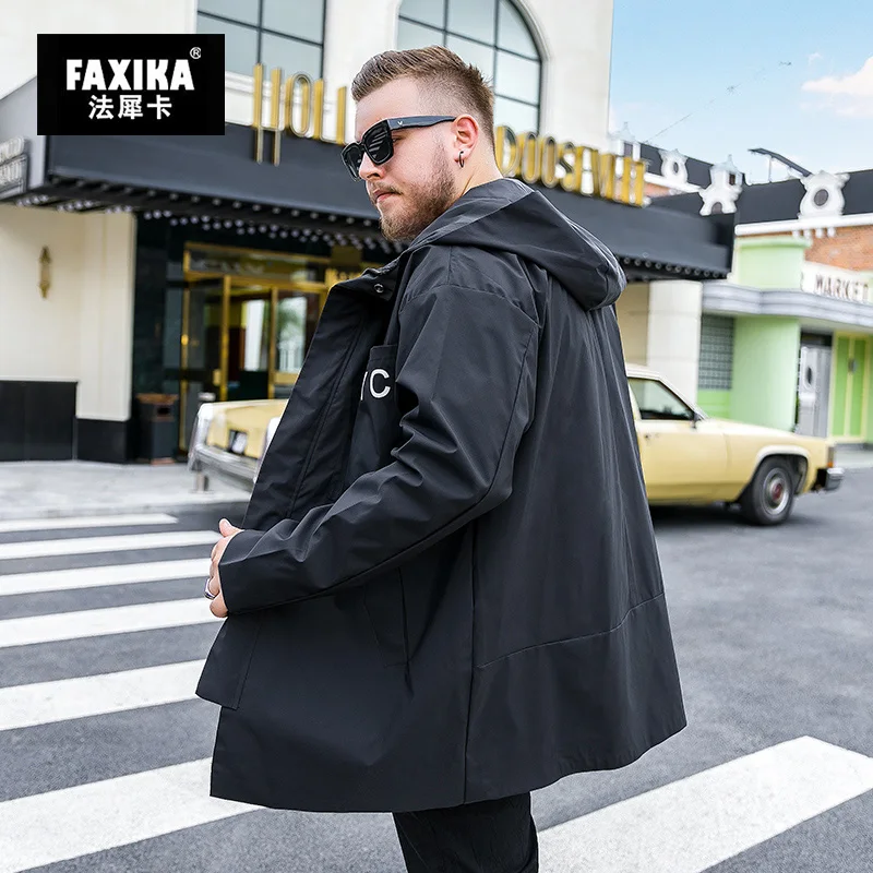 FAXIKA большой размер большой ярдов Мужская Утонченная Толстая весна и осень период и Джокер спортивная куртка и Кепка тренд