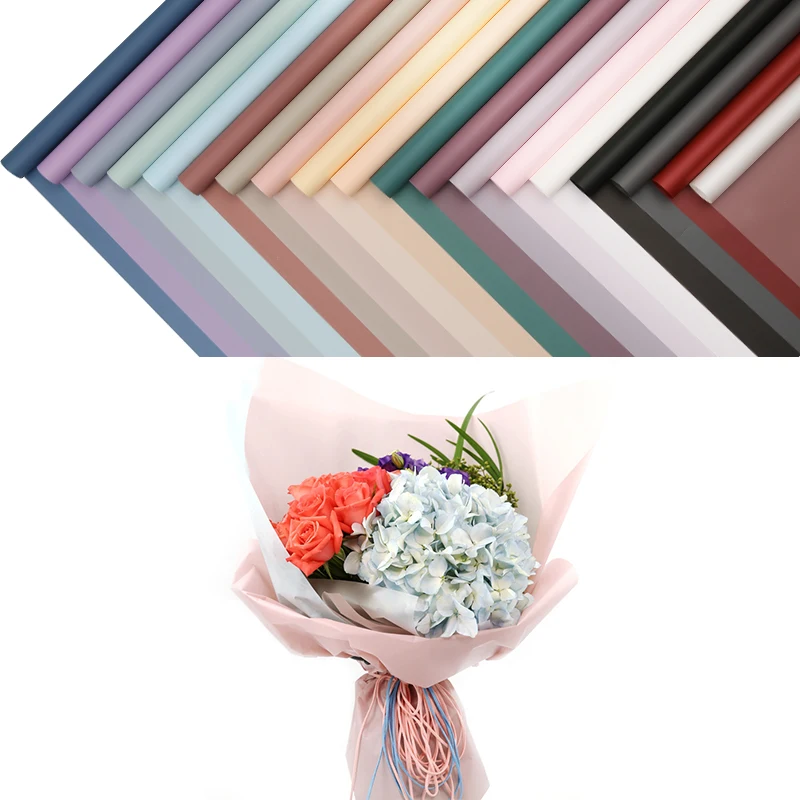 20pcs/lot Golden Border Rose Floral Wrapping Paper Korean Style  Semitranparent Gift Florist Flower Bouquet Wrapping