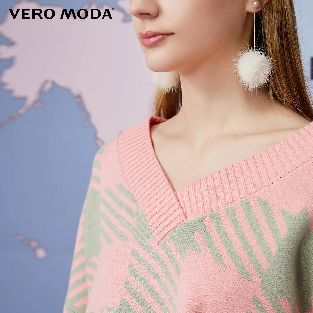 Vero Moda женский свободный крой ассорти цветов плед пуловер свитер вязаный Топ | 319313541