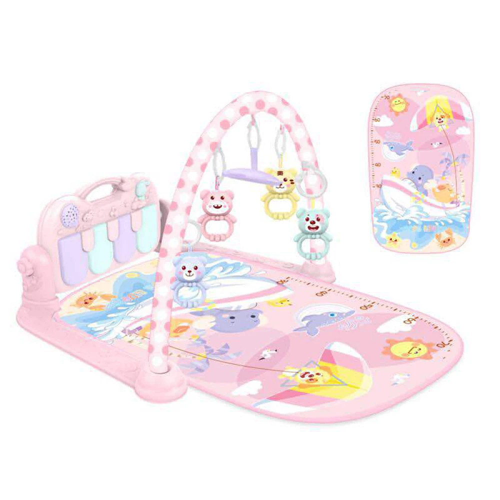 Pink Детская стойка для нот, игровой коврик, Детский ковер-головоломка, коврик для пианино, клавиатура для детей, развивающая, для раннего образования, для тренажерного зала, для ползания, игровой коврик, игрушка - Цвет: Pink