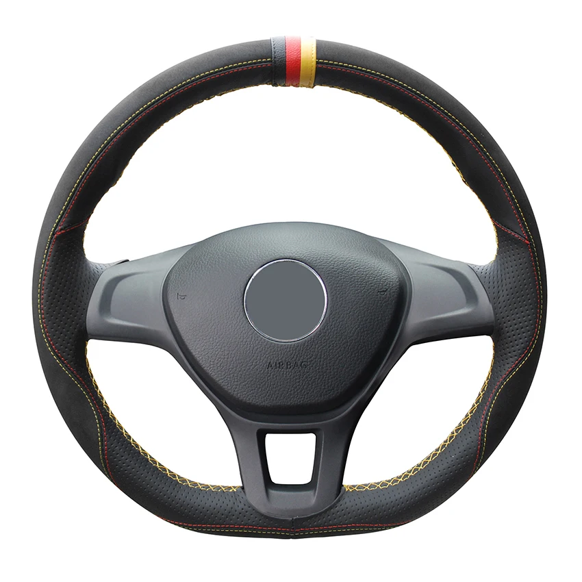 ^Cheap Hand-stitched Black Genuine Leather Suede Car Steering Wheel Cover for Volkswagen VW Golf 7 Mk7 New Polo 2014 2015 2016 2017 ^Cheap Hand-stitched Black Genuine Leather Suede Car Steering Wheel Cover for Volkswagen VW Golf 7 Mk7 New Polo 2014 2015 2016 2017