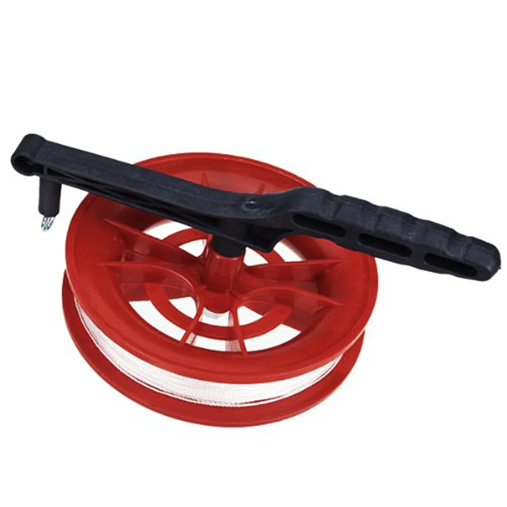 Red Fire Kites Tool Grip Reel Winder Wheel With 100M Twisted Nylon String