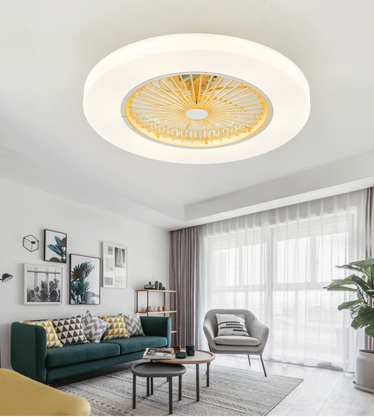 

220v/ 110v 72W LED dimming remote control ceiling Fans lamp Invisible Leaves 58cm Modern simple home decoration Luminaire