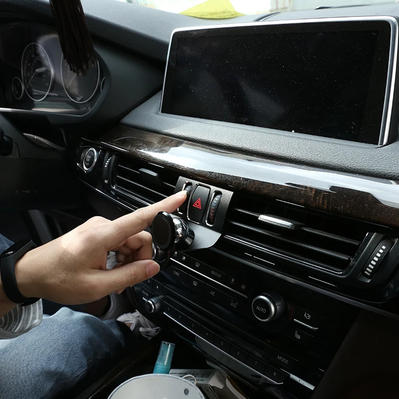 

For BMW X5 F15 X6 F16 2014-2018 Car Interior Aluminum Alloy Mobile Phone Holder Trim GPS Navigation Bracket Car Accessories