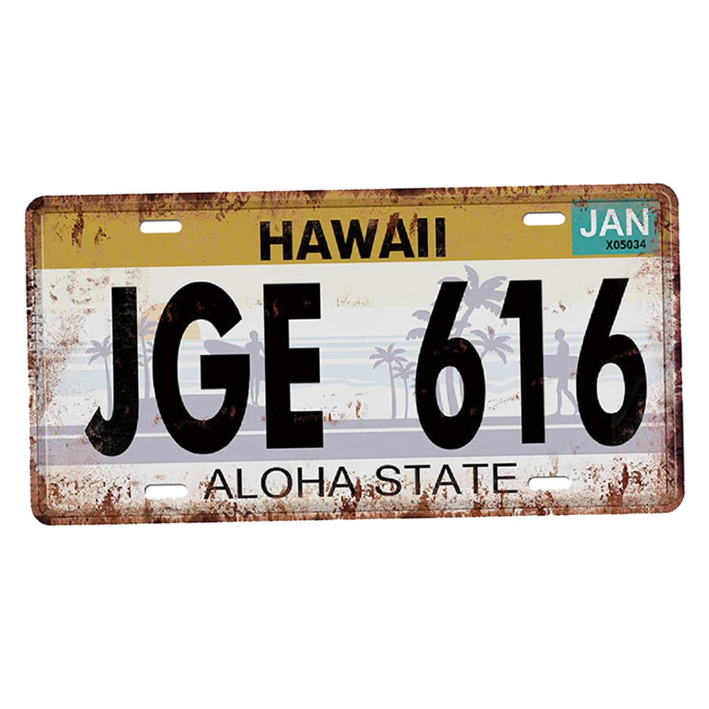 Various Car License Plate Retro Metal Sign Wall Plaque Home Bar Coffee Shop Decor