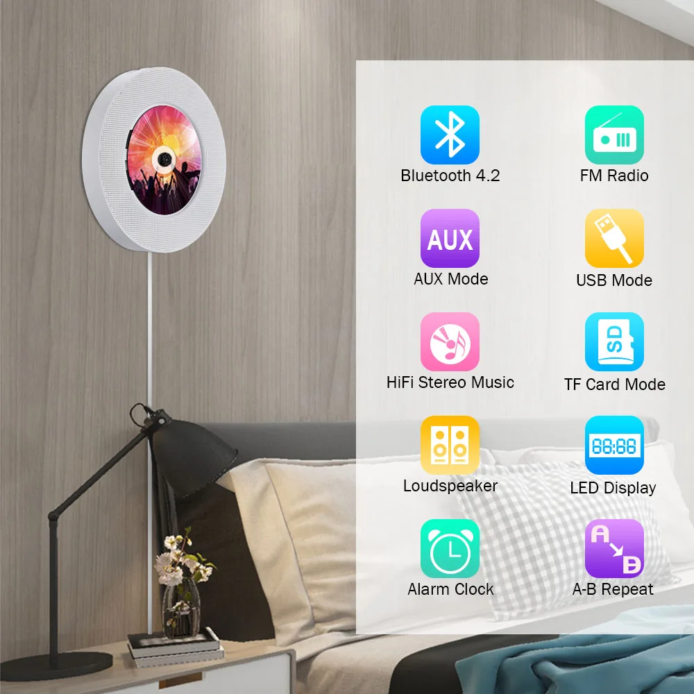 Пульт дистанционного управления портативный CD-плеер Bluetooth настольная подставка настенный CD-плеер Walkman ЖК-дисплей домашний аудио магнитофон радио