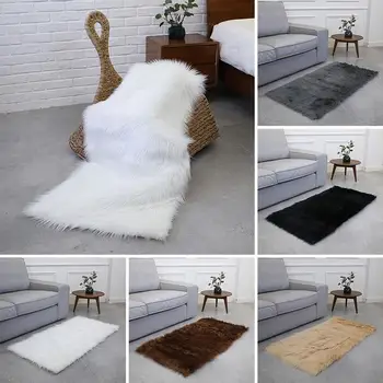 

Wool Carpet Multicolored Mat Luxurious Carpet Floor Fluffy Rugs 180X100cm Rectangle Chair Bedroom Decoration Sofa Living Room