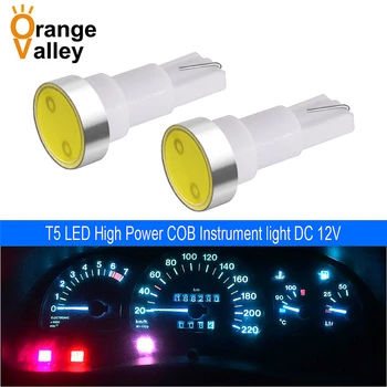شراء500 قطعة W3W W1.2W T5 W2X2.6d COB LED سيارة مجلس أداة مصباح لوحة لوحة السيارات لوحة الاحترار مؤشر إسفين ضوء لمبة DC12V