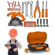 20 шт. детский набор инструментов, электрическая отвертка для ремонта, игрушки, набор для моделирования, ролевые игры, инструменты с ящиком для хранения для детей старше 3 лет