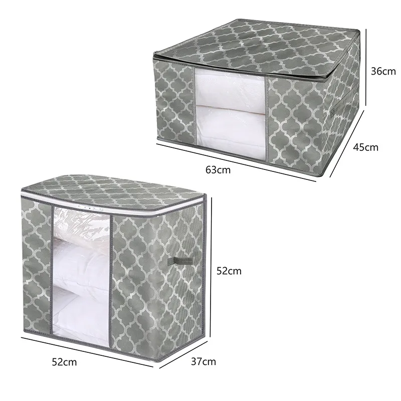 Foldable Storage Box Clothes Organizer Tidy Pouch Suitcase Nonwoven Home Storage Quilt Container Bag