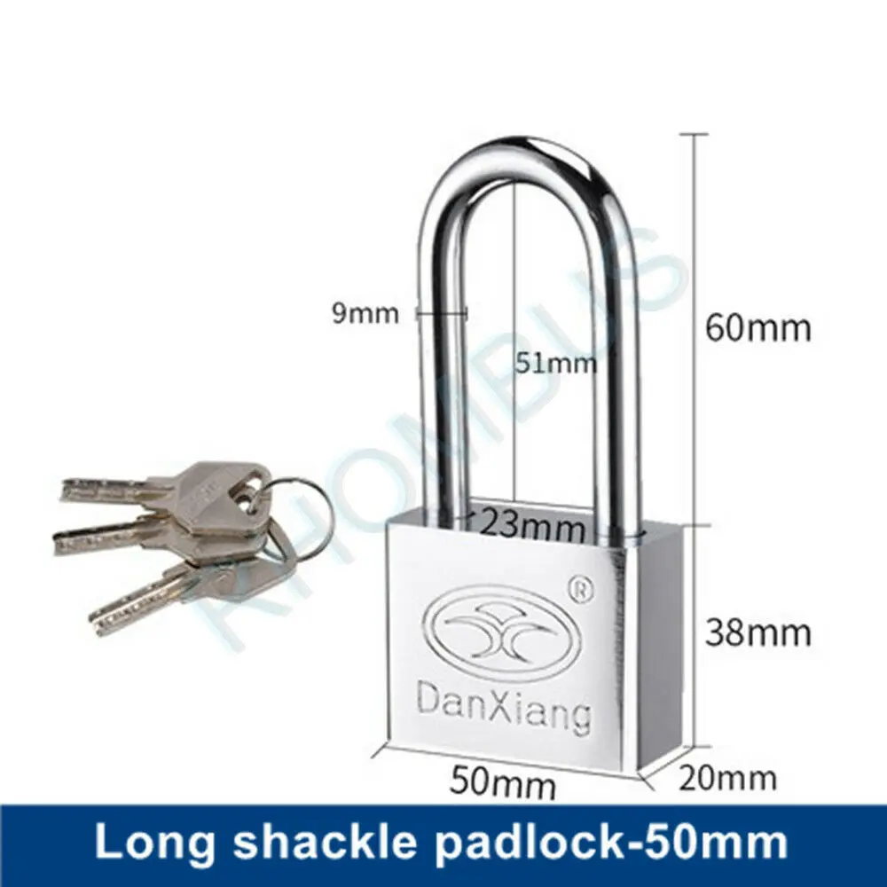 Long shackle-50mm Противоугонный медный сердечник квадратный угловой замок/дверной замок - Цвет: Long shackle-50mm