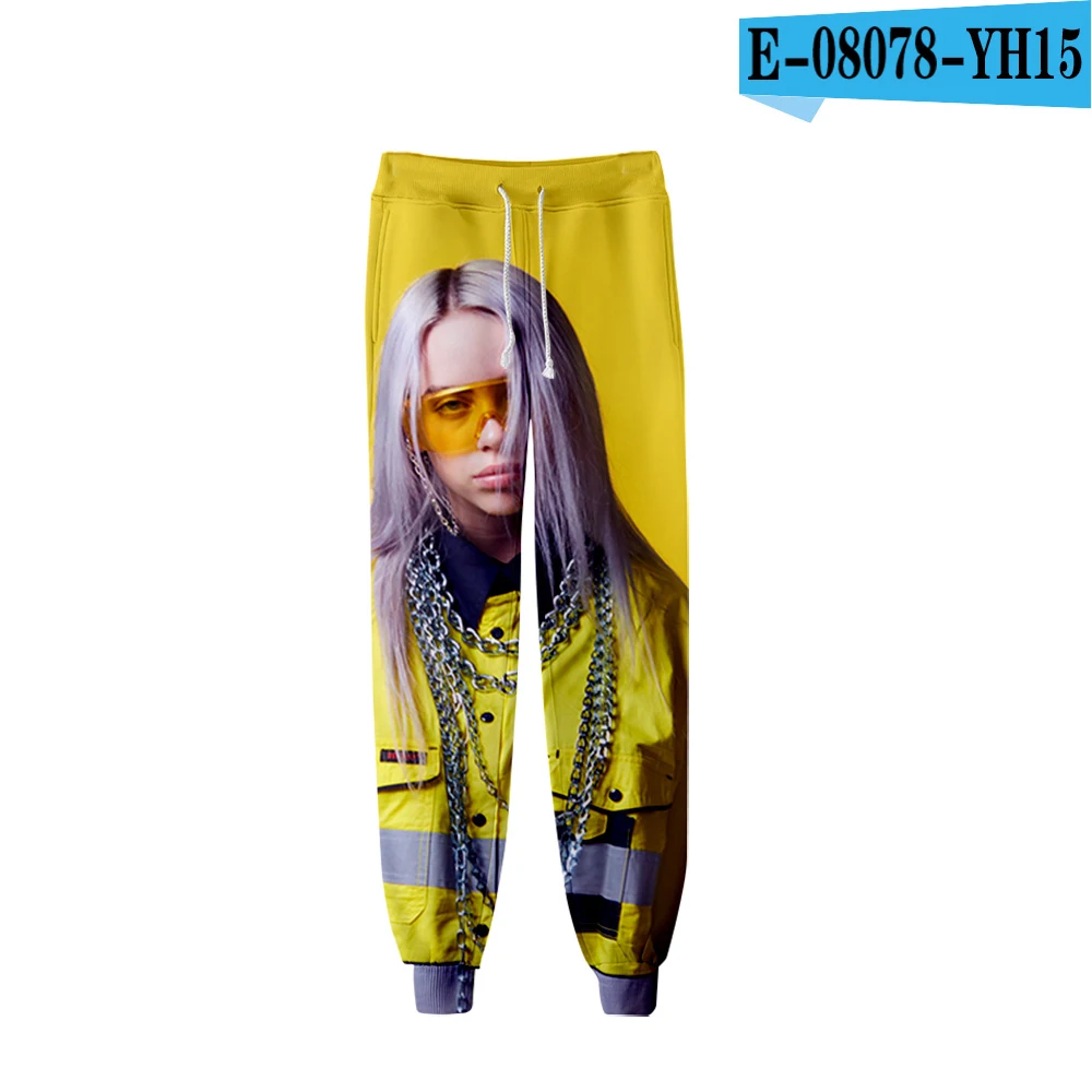 3D pants Последние черные с принтом Billie Eilish 3D Популярные брюки для мужчин и женщин, хит сезона осень-зима, 3D Повседневные спортивные штаны для мальчиков и девочек - Цвет: 3D pants