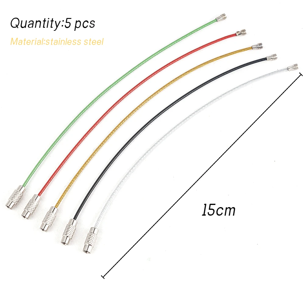5x Stainless Steel Wire Cable Keychain Schlüsselring-Ketten for Outdoor ^\